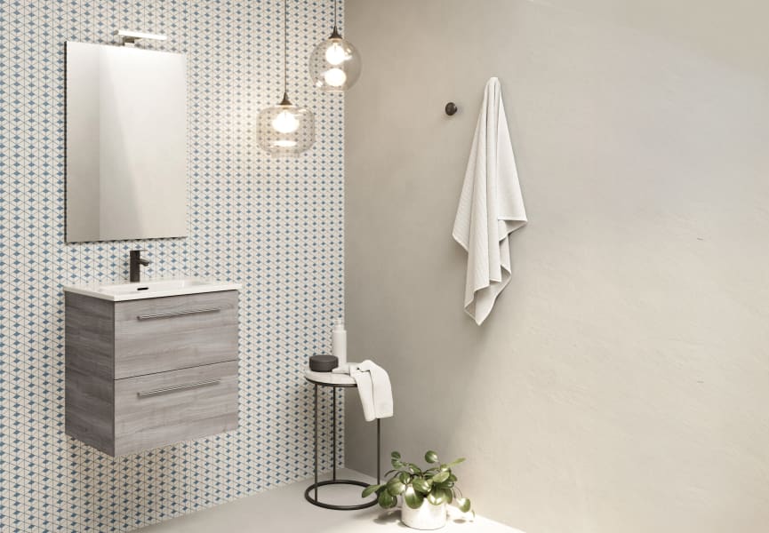 Ensemble complet de meubles de salle de bains à profondeur réduite 35 cm Street Royo principal 3