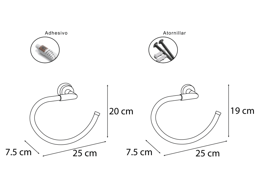 Anneau de serviette Forest Mediterranea del baño croquis 1