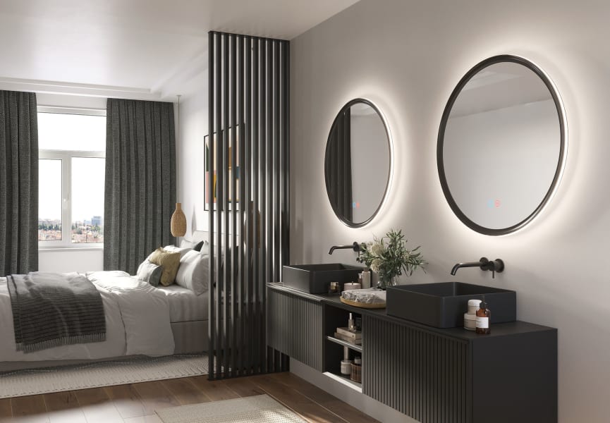 Miroir de salle de bain avec éclairage LED Torino Ledimex environnement 11