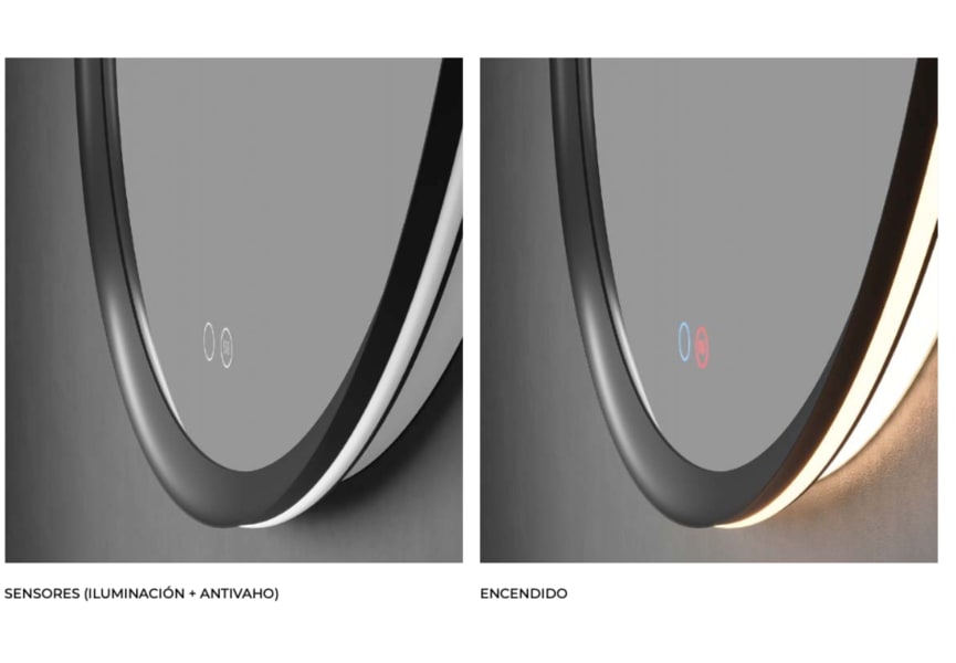 Miroir de salle de bain avec éclairage LED Torino Ledimex détail 9