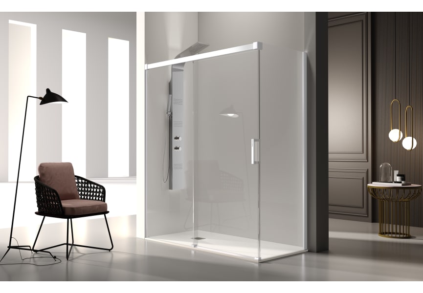 Paroi de douche en Glasé (GS102+GS103) Kassandra principal 2