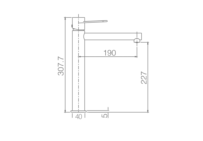 Robinetterie de lavabo Milos Stick Imex croquis 9