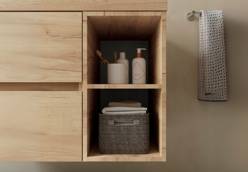 Meuble de salle de bains avec ensemble lavabo Bequia Salgar détail 7