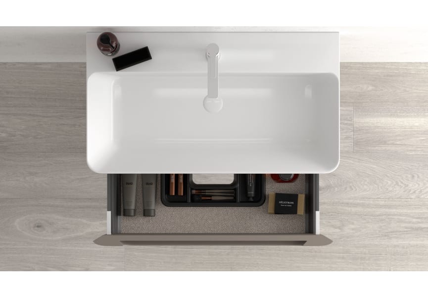 Meuble de salle de bains avec plan de toilette en bois hydrofuge Novus Avila Dos détail 4