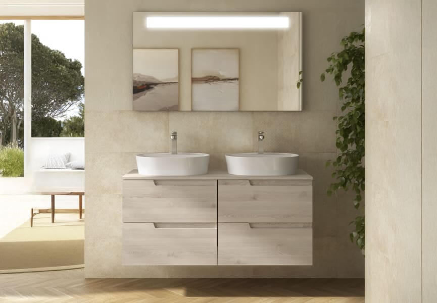 Meuble de salle de bains avec plan de toilette dans la même couleur que le meuble Vima Salgar principal 3