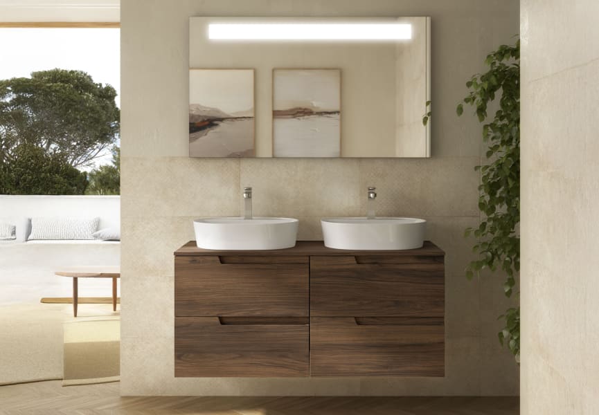 Meuble de salle de bains avec plan de toilette dans la même couleur que le meuble Vima Salgar principal 1