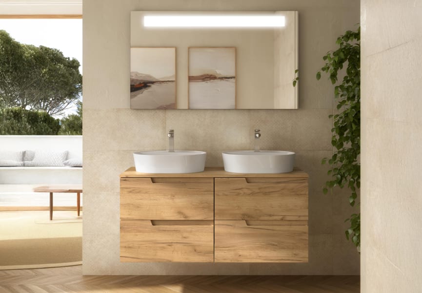 Meuble de salle de bains avec plan de toilette dans la même couleur que le meuble Vima Salgar principal 0