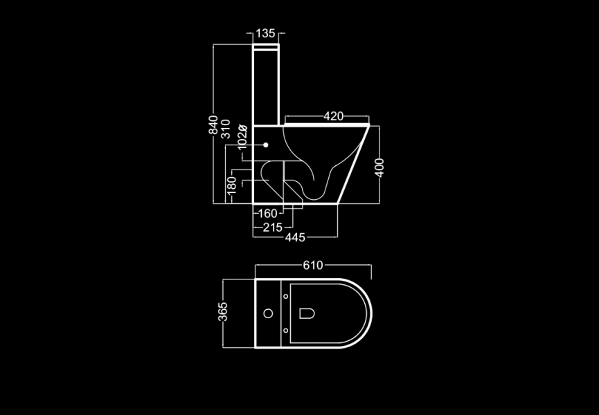 Bruntec Rimless Lisboa compact toilet principal 1