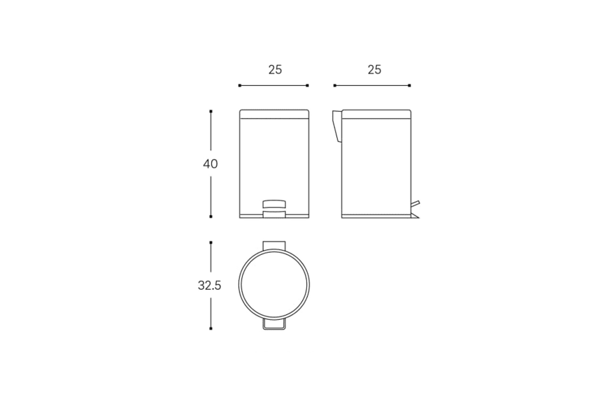 Architect Cosmic Bathroom Litter Bin croquis 3