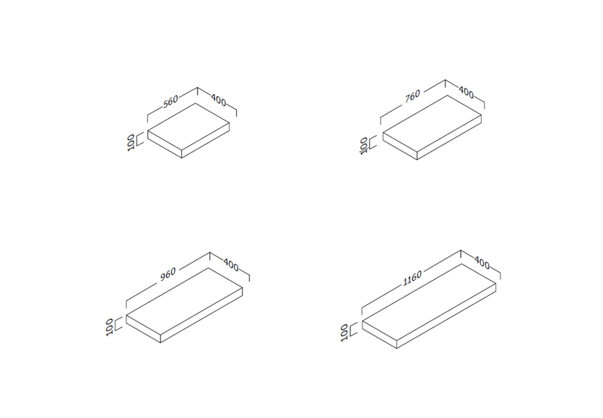 Étagère de salle de bains Epsilon Coycama croquis 4