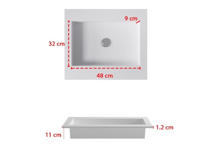 Lavabo suspendu Padova Bruntec croquis 1