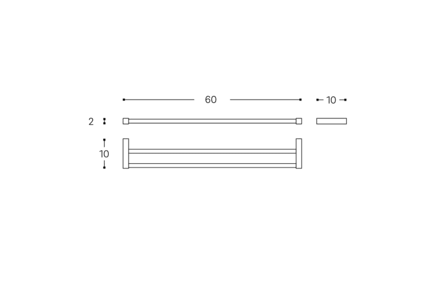Porte-serviettes de salle de bains Metric Cosmic croquis 3