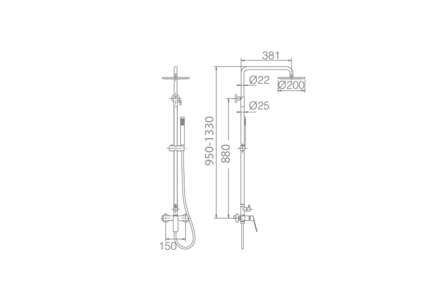 Luxor Imex shower set croquis 12