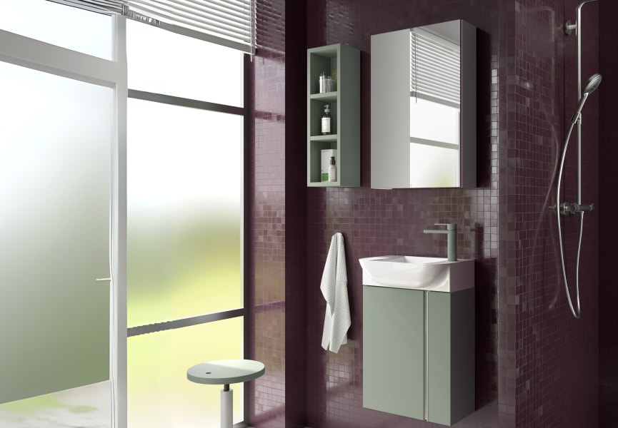 Ensemble meuble de salle de bain Versa Coycama profondeur réduite 22 cm principal 0