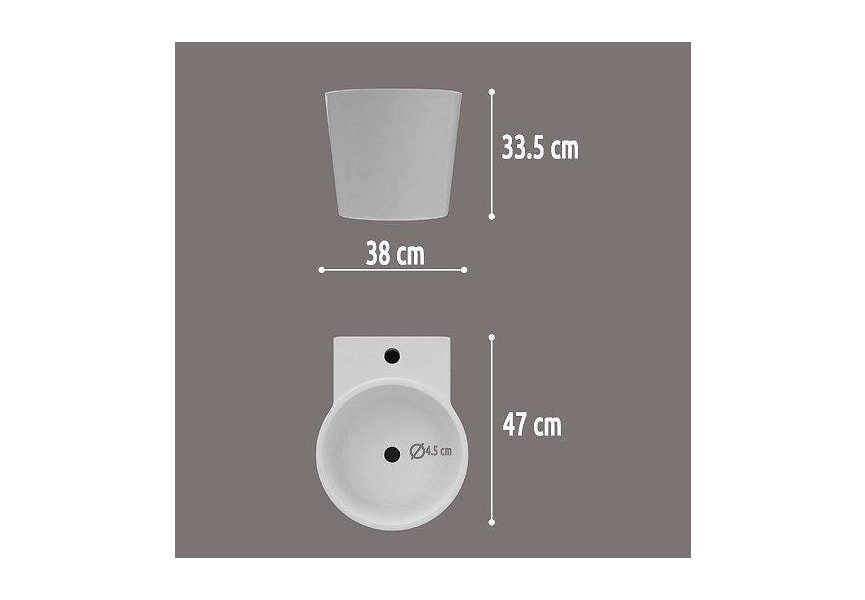 Lavabo suspendu Adonia par Art and Bath croquis 1
