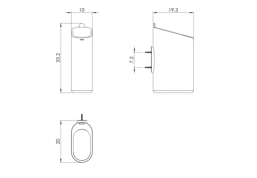 Poubelle de salle de bain Flat Cosmic croquis 11