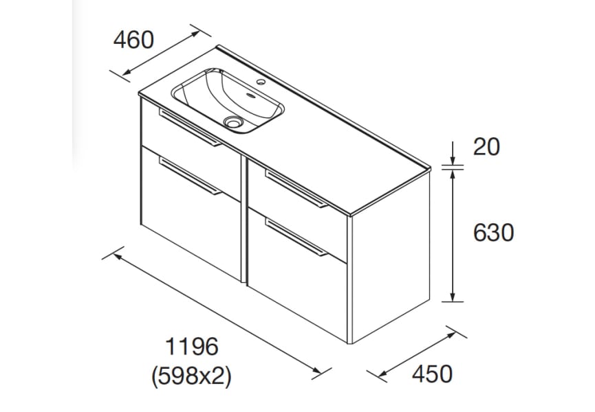 Ensemble de meubles de salle de bains Luva Salgar croquis 6