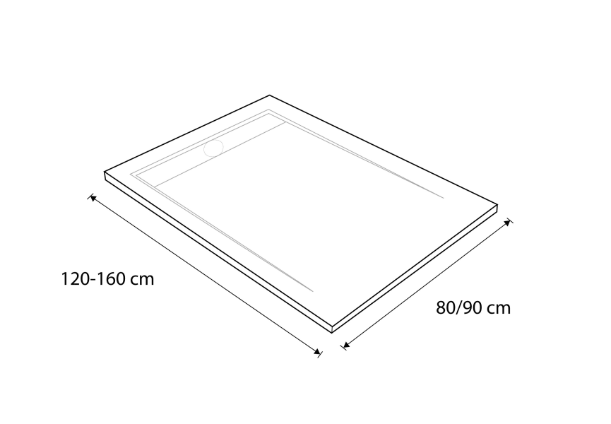 Receveurs de douche en résine Design New Bruntec croquis 5