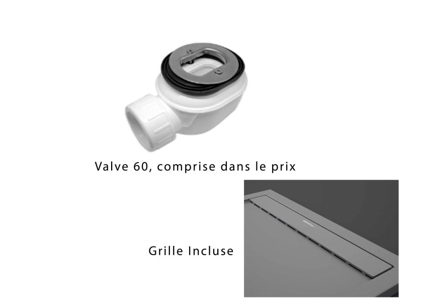 Receveurs de douche en résine Design New Bruntec option 7