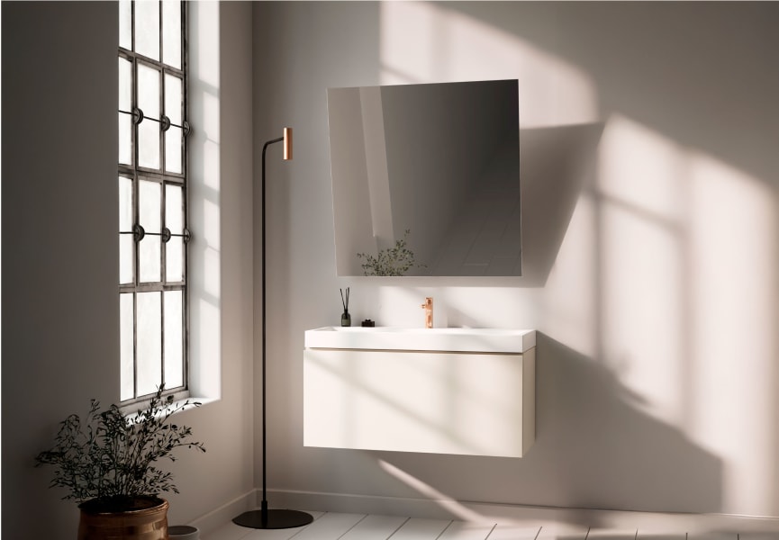 Miroir de salle de bain PMR avec éclairage LED Montel de Bruntec principal 0