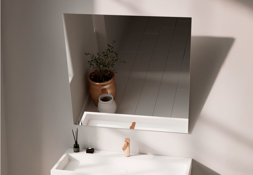 Miroir de salle de bain PMR avec éclairage LED Montel de Bruntec environnement 3