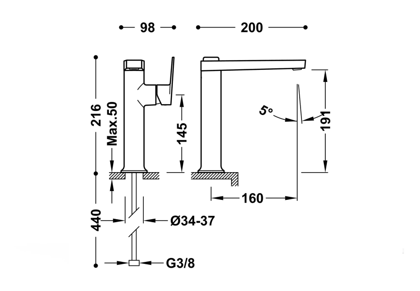 Project Tres robinetterie de lavabo croquis 12