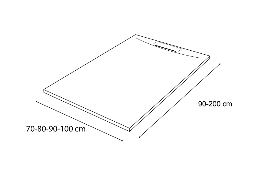 Receveurs de douche en résine Square Bruntec croquis 14