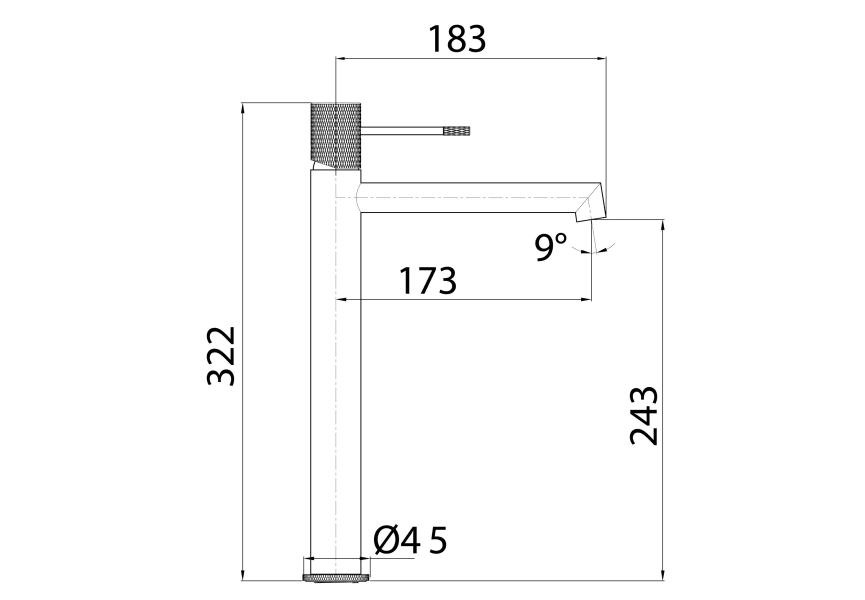 Mitigeur de lavabo Line Imex croquis 13