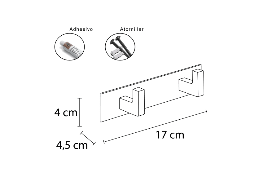 Cintre double Glass Mediterránea de baño croquis 1