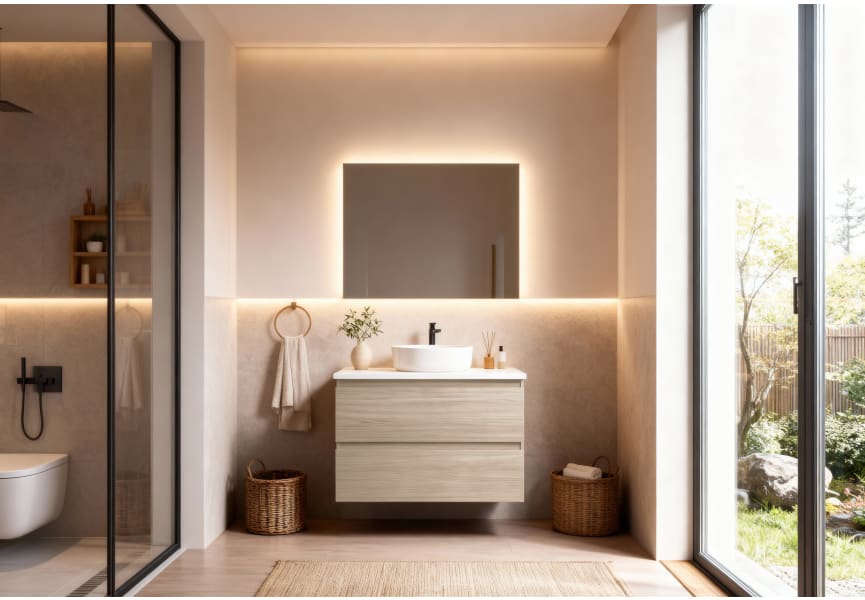 Nivo Bruntec petit meuble de salle de bain 2 tiroirs suspendu principal 0