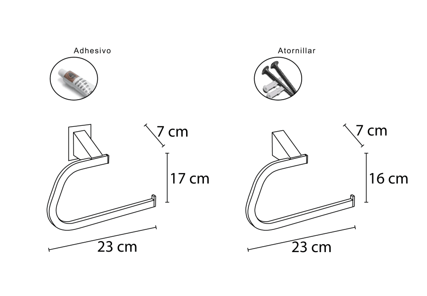 Porte-serviettes de type anneau Venus Mediterránea de baño croquis 7