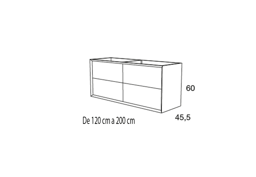 Sue Lux Avila Dos meuble de salle de bain en bois avec plan de toilette croquis 2