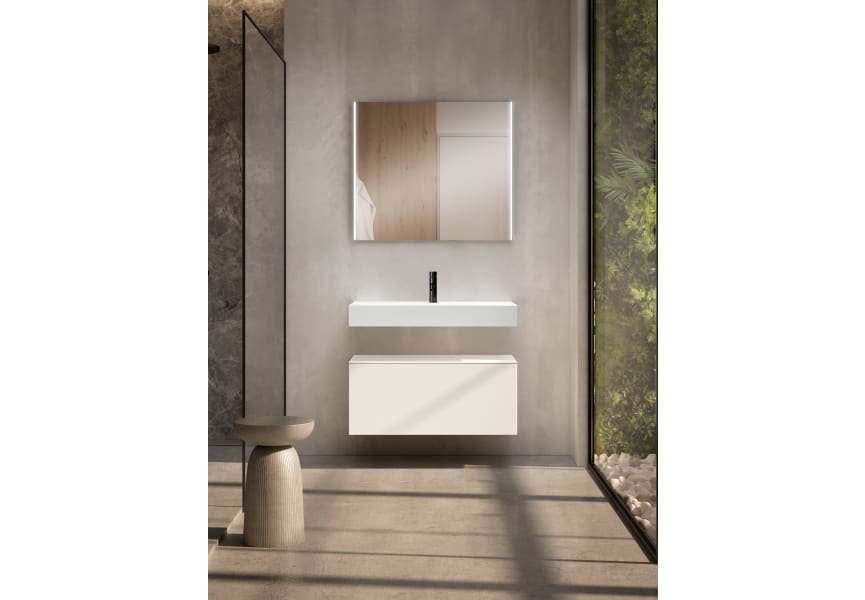 Ensemble meuble de salle de bain avec lavabo Lila en céramique de 12 cm de hauteur et tiroirs Nomad Visobath principal 1