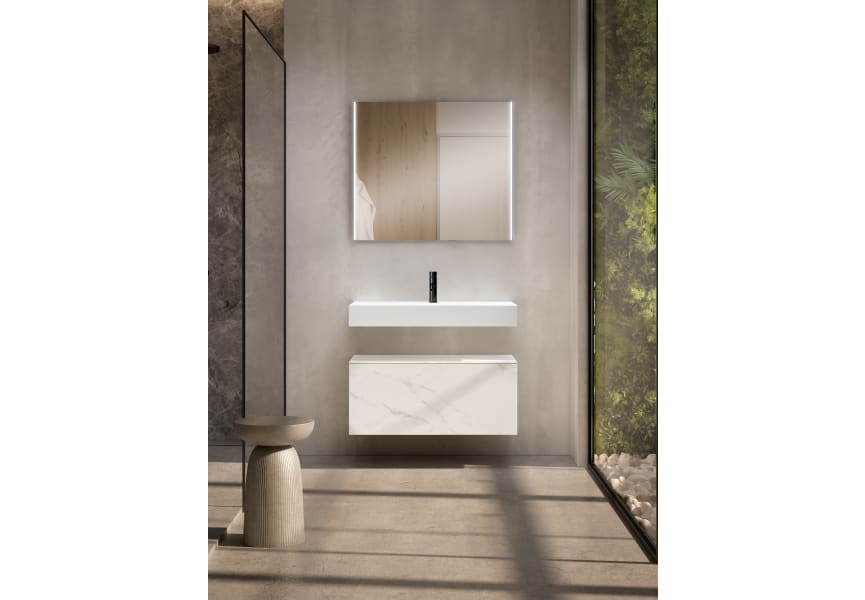 Ensemble meuble de salle de bain avec lavabo Lila en céramique de 12 cm de hauteur et tiroirs Nomad Visobath principal 2