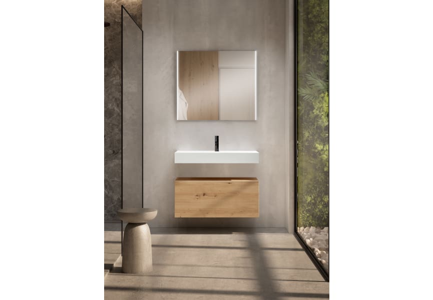 Ensemble meuble de salle de bain avec lavabo Lila en céramique de 12 cm de hauteur et tiroirs Nomad Visobath principal 0
