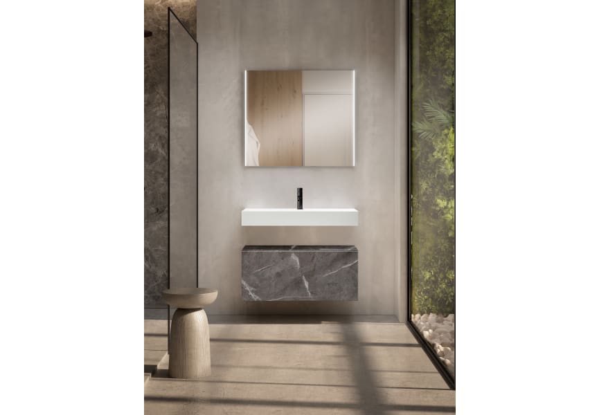 Ensemble meuble de salle de bain avec lavabo Lila en céramique de 12 cm de hauteur et tiroirs Nomad Visobath principal 4