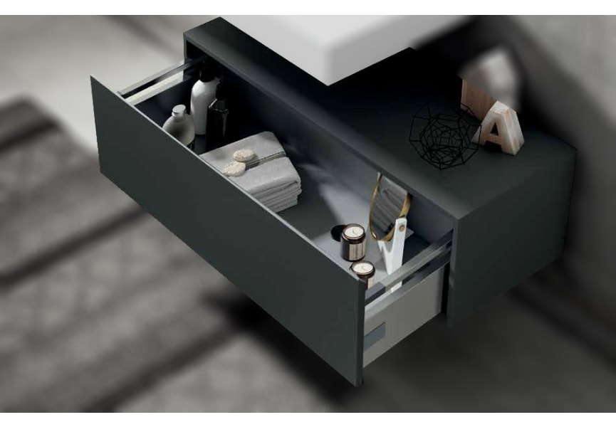 Ensemble meuble de salle de bain avec lavabo Lila en céramique de 12 cm de hauteur et tiroirs Nomad Visobath détail 6