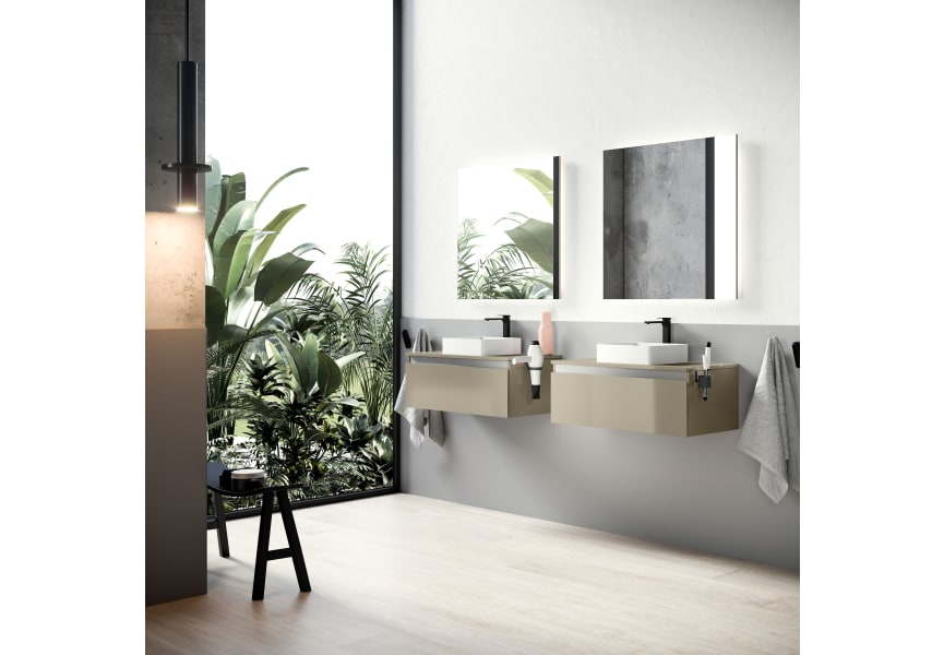 Meuble de salle de bains avec plan de toilette en bois Aqua Campoaras principal 3