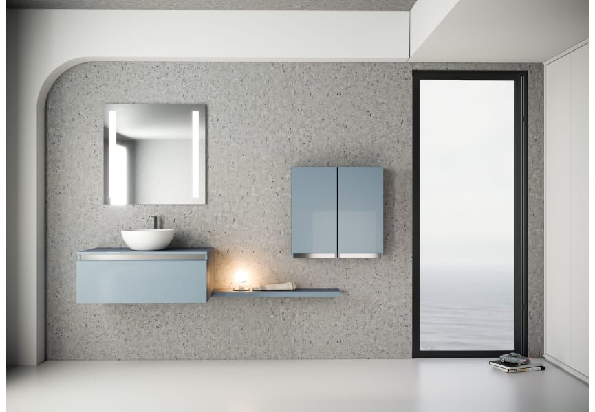 Meuble de salle de bains avec plan de toilette en bois Aqua Campoaras principal 2