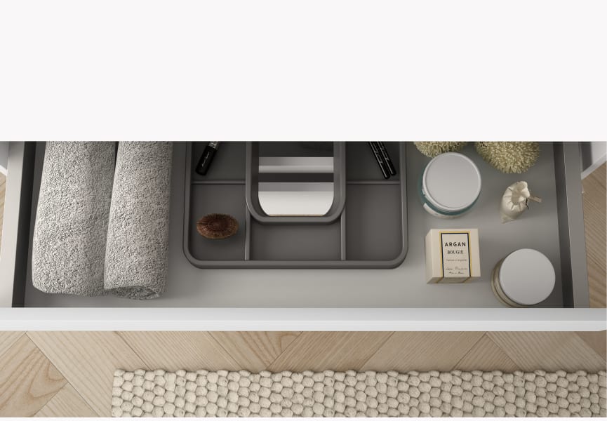 Meuble de salle de bains avec plan de toilette en bois Aqua Campoaras détail 5