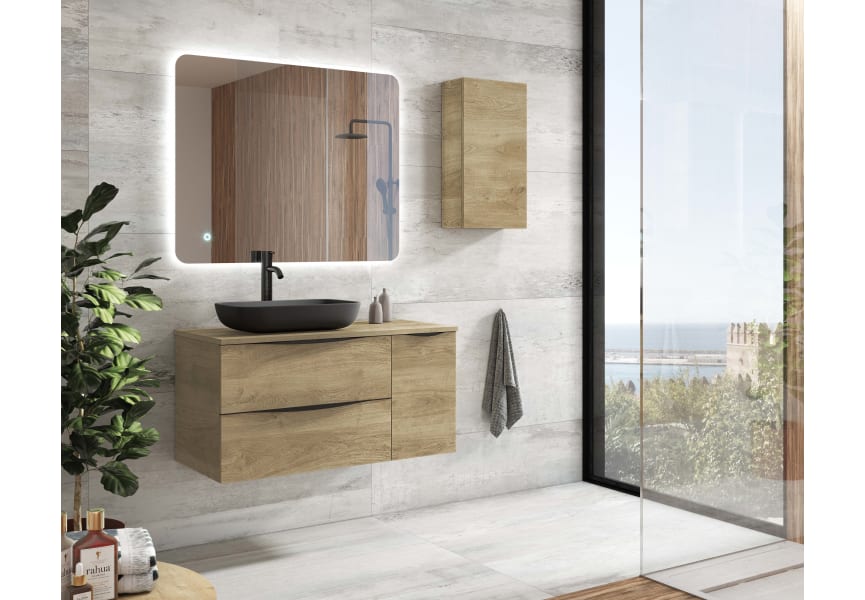 Coycama Landes meuble de salle de bain en bois avec plan de toilette en bois principal 0