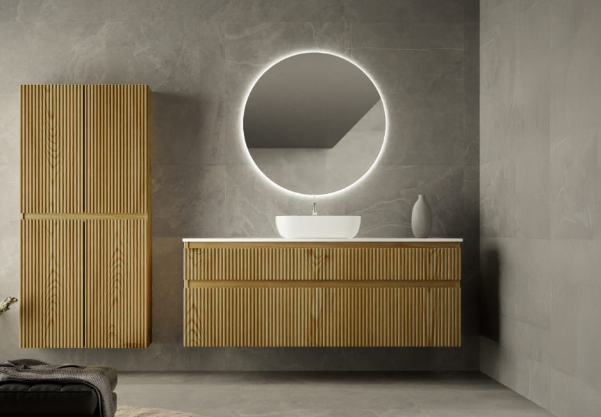 Meubles de salle de bains avec plan de toilette Solid surface Alpes 5  Bruntec principal 0