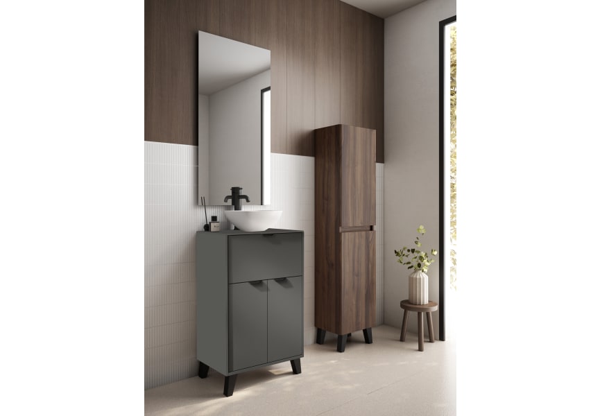 Ensemble meuble de salle de bains faible profondeur 35,5 cm avec lavabo Midi Visobath sur plan de toilette principal 4