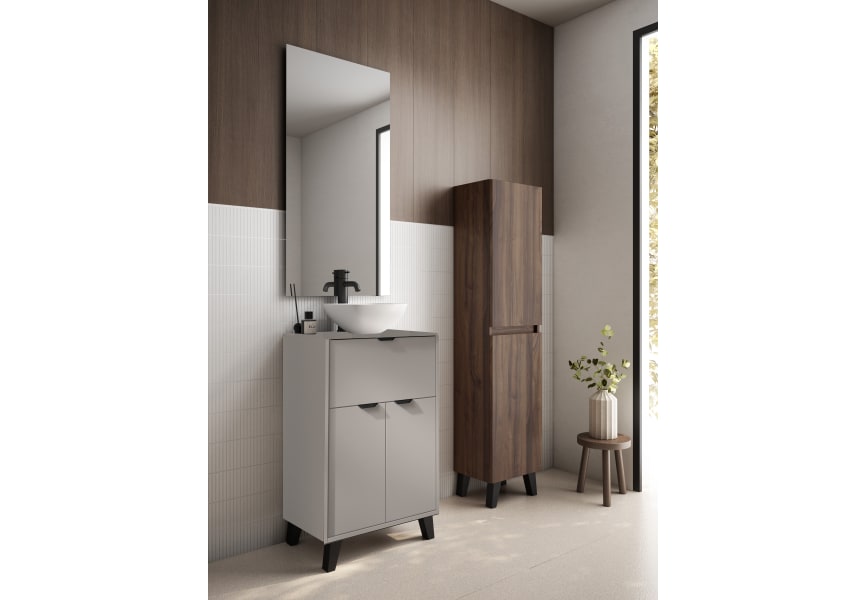 Ensemble meuble de salle de bains faible profondeur 35,5 cm avec lavabo Midi Visobath sur plan de toilette principal 5