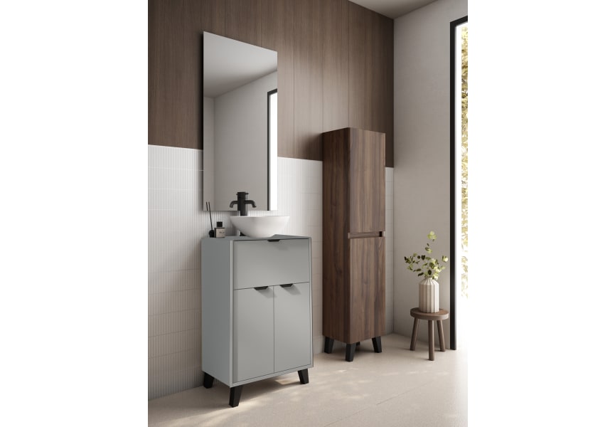 Ensemble meuble de salle de bains faible profondeur 35,5 cm avec lavabo Midi Visobath sur plan de toilette principal 6