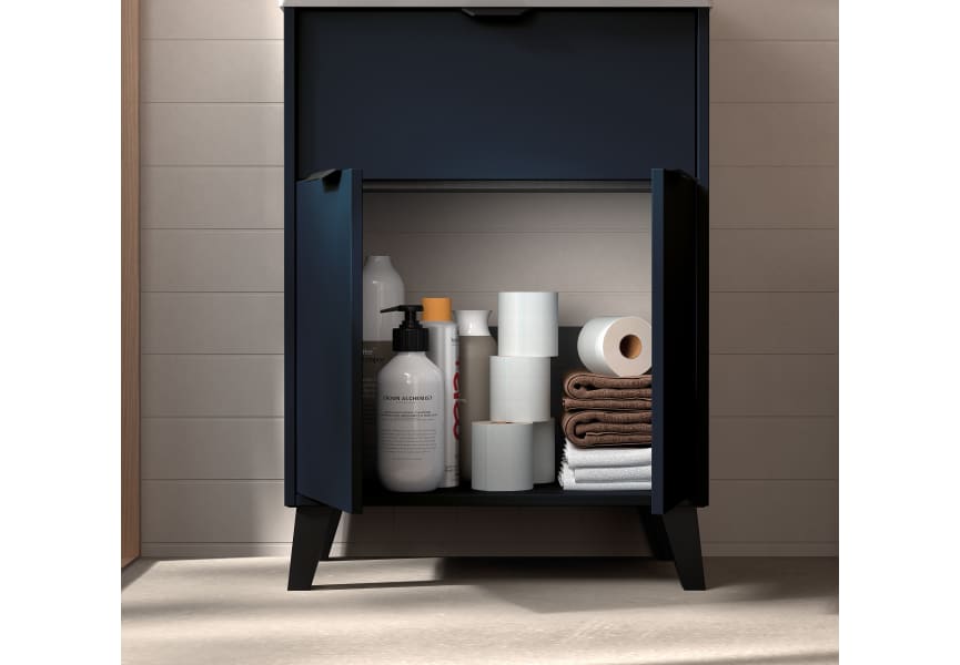 Ensemble meuble de salle de bains faible profondeur 35,5 cm avec lavabo Midi Visobath sur plan de toilette détail 9