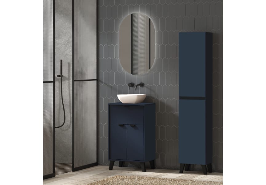 Ensemble meuble de salle de bains faible profondeur 35,5 cm avec lavabo Midi Visobath sur plan de toilette principal 0
