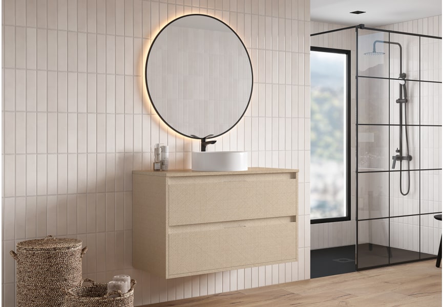 Meuble de salle de bains avec plan de toilette en mélamine Artemisa de Bruntec principal 8