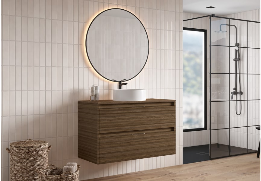 Meuble de salle de bains avec plan de toilette en mélamine Artemisa de Bruntec principal 9