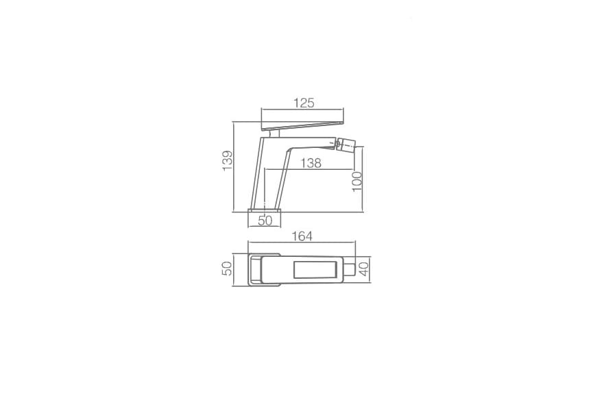 Mitigeur de bidet Suecia Imex croquis 4